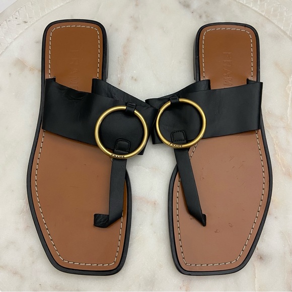 NEW Frame Women’s Sandals Leather Flip Flop Brown Size US 6 36 - Picture 1 of 8